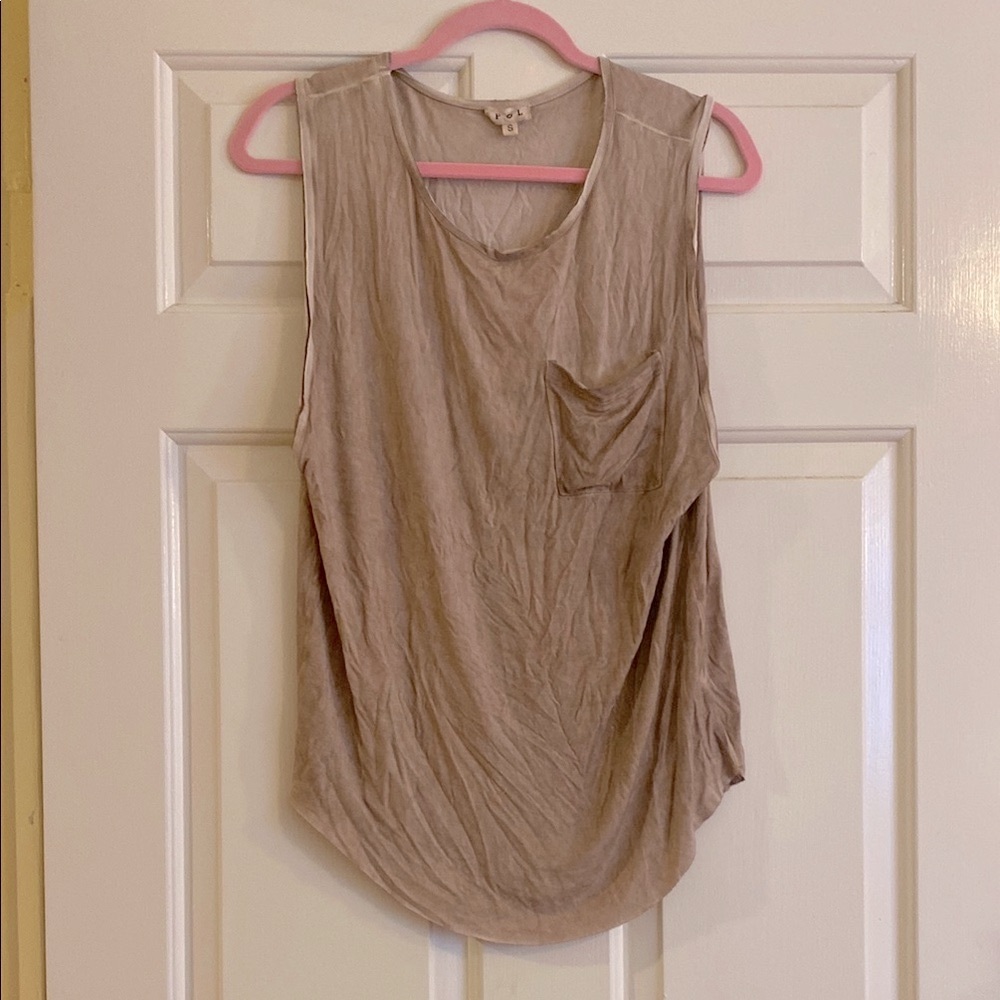 NWOT POL  Tan Muscle Tee, Size S